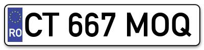 Placuta inmatriculare numar auto  CT-667-MOQ, CT 667 MOQ, CT667MOQ
