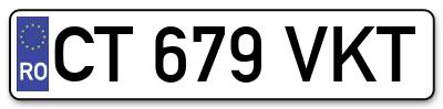 Placuta inmatriculare numar auto  CT-679-VKT, CT 679 VKT, CT679VKT
