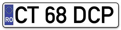 Placuta inmatriculare numar auto  CT-68-DCP, CT 68 DCP, CT68DCP