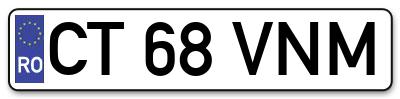 Placuta inmatriculare numar auto  CT-68-VNM, CT 68 VNM, CT68VNM