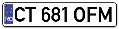 Placuta inmatriculare numar auto  CT-681-OFM, CT 681 OFM, CT681OFM