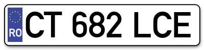 Placuta inmatriculare numar auto  CT-682-LCE, CT 682 LCE, CT682LCE