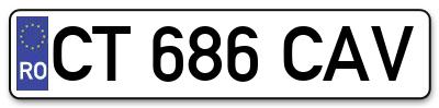 Placuta inmatriculare numar auto  CT-686-CAV, CT 686 CAV, CT686CAV
