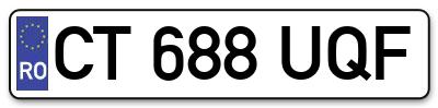 Placuta inmatriculare numar auto  CT-688-UQF, CT 688 UQF, CT688UQF