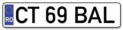 Placuta inmatriculare numar auto  CT-69-BAL, CT 69 BAL, CT69BAL