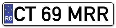 Placuta inmatriculare numar auto  CT-69-MRR, CT 69 MRR, CT69MRR
