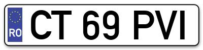 Placuta inmatriculare numar auto  CT-69-PVI, CT 69 PVI, CT69PVI