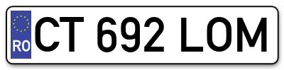 Placuta inmatriculare numar auto  CT-692-LOM, CT 692 LOM, CT692LOM