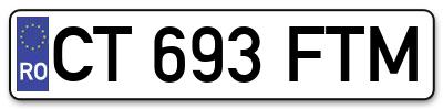 Placuta inmatriculare numar auto  CT-693-FTM, CT 693 FTM, CT693FTM