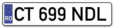Placuta inmatriculare numar auto  CT-699-NDL, CT 699 NDL, CT699NDL