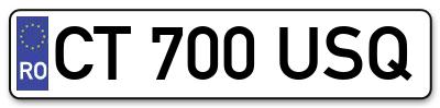 Placuta inmatriculare numar auto  CT-700-USQ, CT 700 USQ, CT700USQ