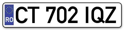 Placuta inmatriculare numar auto  CT-702-IQZ, CT 702 IQZ, CT702IQZ
