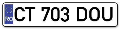 Placuta inmatriculare numar auto  CT-703-DOU, CT 703 DOU, CT703DOU