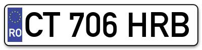 Placuta inmatriculare numar auto  CT-706-HRB, CT 706 HRB, CT706HRB