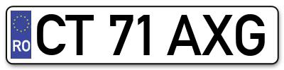 Placuta inmatriculare numar auto  CT-71-AXG, CT 71 AXG, CT71AXG