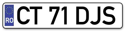 Placuta inmatriculare numar auto  CT-71-DJS, CT 71 DJS, CT71DJS