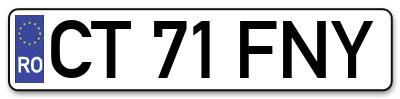 Placuta inmatriculare numar auto  CT-71-FNY, CT 71 FNY, CT71FNY