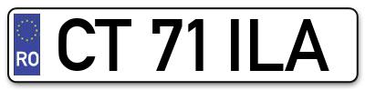 Placuta inmatriculare numar auto  CT-71-ILA, CT 71 ILA, CT71ILA
