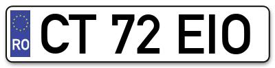 Placuta inmatriculare numar auto  CT-72-EIO, CT 72 EIO, CT72EIO