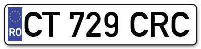 Placuta inmatriculare numar auto  CT-729-CRC, CT 729 CRC, CT729CRC