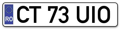 Placuta inmatriculare numar auto  CT-73-UIO, CT 73 UIO, CT73UIO