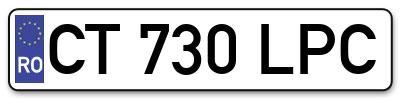 Placuta inmatriculare numar auto  CT-730-LPC, CT 730 LPC, CT730LPC