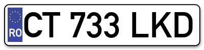 Placuta inmatriculare numar auto  CT-733-LKD, CT 733 LKD, CT733LKD