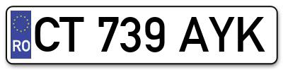 Placuta inmatriculare numar auto  CT-739-AYK, CT 739 AYK, CT739AYK