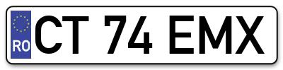 Placuta inmatriculare numar auto  CT-74-EMX, CT 74 EMX, CT74EMX
