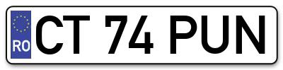 Placuta inmatriculare numar auto  CT-74-PUN, CT 74 PUN, CT74PUN