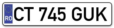 Placuta inmatriculare numar auto  CT-745-GUK, CT 745 GUK, CT745GUK