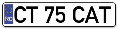 Placuta inmatriculare numar auto  CT-75-CAT, CT 75 CAT, CT75CAT