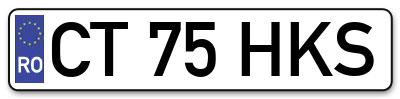 Placuta inmatriculare numar auto  CT-75-HKS, CT 75 HKS, CT75HKS