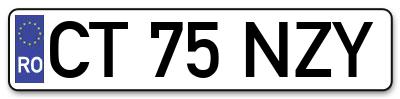 Placuta inmatriculare numar auto  CT-75-NZY, CT 75 NZY, CT75NZY
