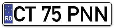 Placuta inmatriculare numar auto  CT-75-PNN, CT 75 PNN, CT75PNN