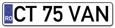 Placuta inmatriculare numar auto  CT-75-VAN, CT 75 VAN, CT75VAN