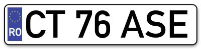 Placuta inmatriculare numar auto  CT-76-ASE, CT 76 ASE, CT76ASE