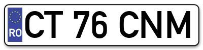 Placuta inmatriculare numar auto  CT-76-CNM, CT 76 CNM, CT76CNM