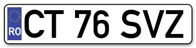 Placuta inmatriculare numar auto  CT-76-SVZ, CT 76 SVZ, CT76SVZ