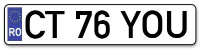 Placuta inmatriculare numar auto  CT-76-YOU, CT 76 YOU, CT76YOU