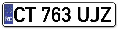 Placuta inmatriculare numar auto  CT-763-UJZ, CT 763 UJZ, CT763UJZ