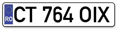 Placuta inmatriculare numar auto  CT-764-OIX, CT 764 OIX, CT764OIX
