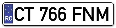 Placuta inmatriculare numar auto  CT-766-FNM, CT 766 FNM, CT766FNM