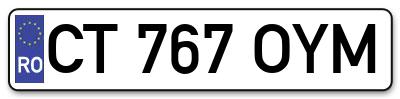 Placuta inmatriculare numar auto  CT-767-OYM, CT 767 OYM, CT767OYM