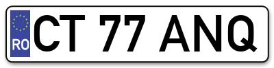 Placuta inmatriculare numar auto  CT-77-ANQ, CT 77 ANQ, CT77ANQ