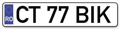 Placuta inmatriculare numar auto  CT-77-BIK, CT 77 BIK, CT77BIK