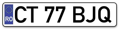 Placuta inmatriculare numar auto  CT-77-BJQ, CT 77 BJQ, CT77BJQ