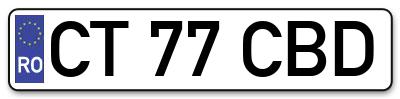 Placuta inmatriculare numar auto  CT-77-CBD, CT 77 CBD, CT77CBD