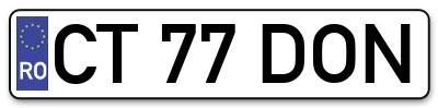 Placuta inmatriculare numar auto  CT-77-DON, CT 77 DON, CT77DON