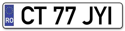 Placuta inmatriculare numar auto  CT-77-JYI, CT 77 JYI, CT77JYI